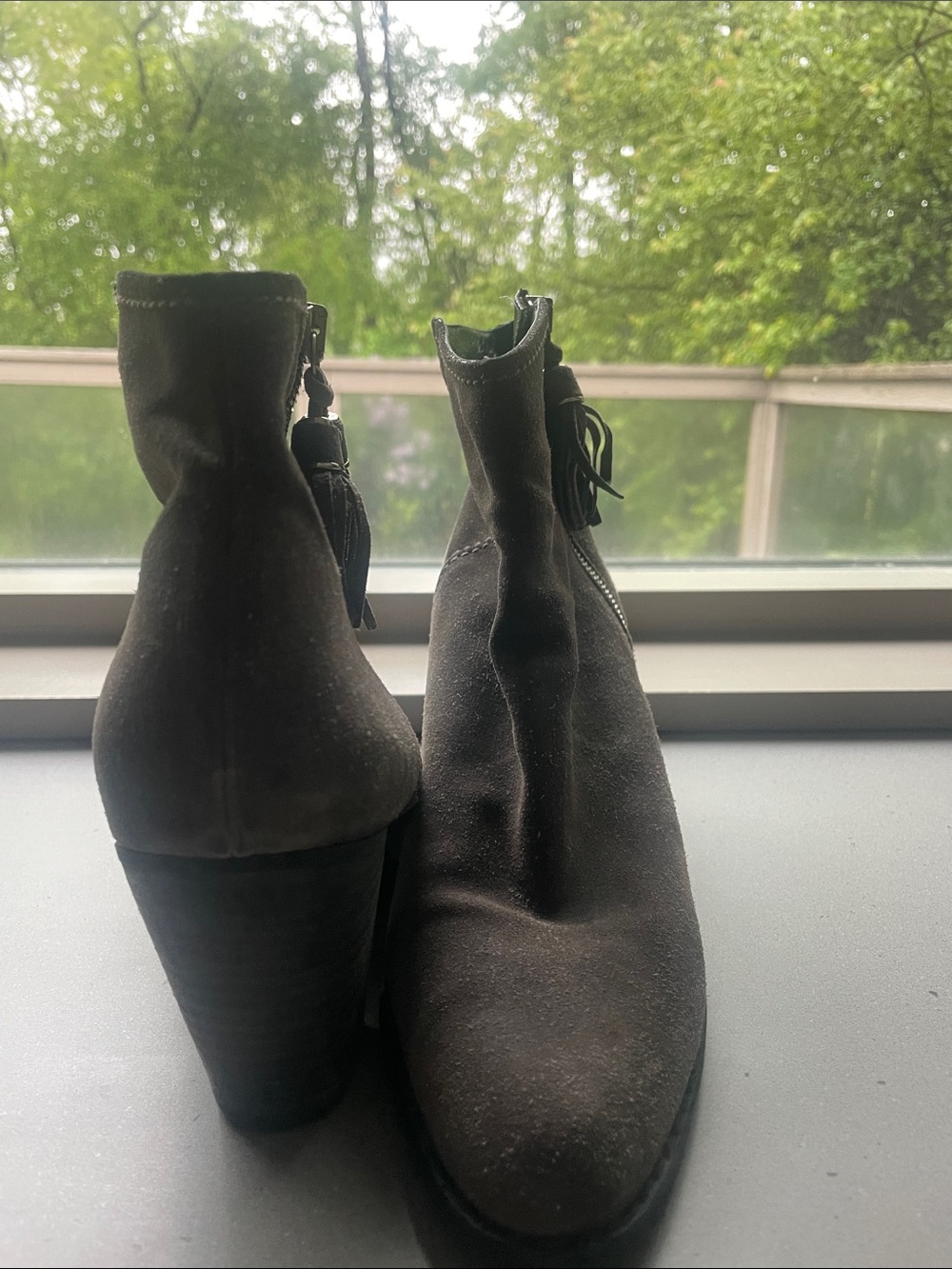 Women's Suede Ankle Boots in Dark Brown